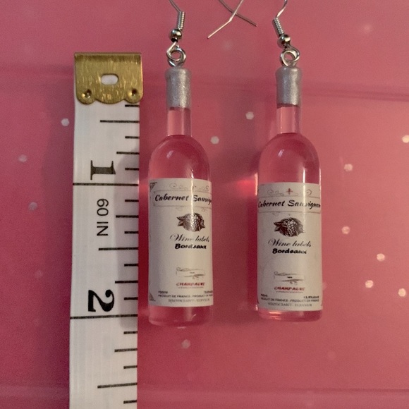 NEW! Wine / Champagne Bottle Novelty Earrings - Picture 4 of 5